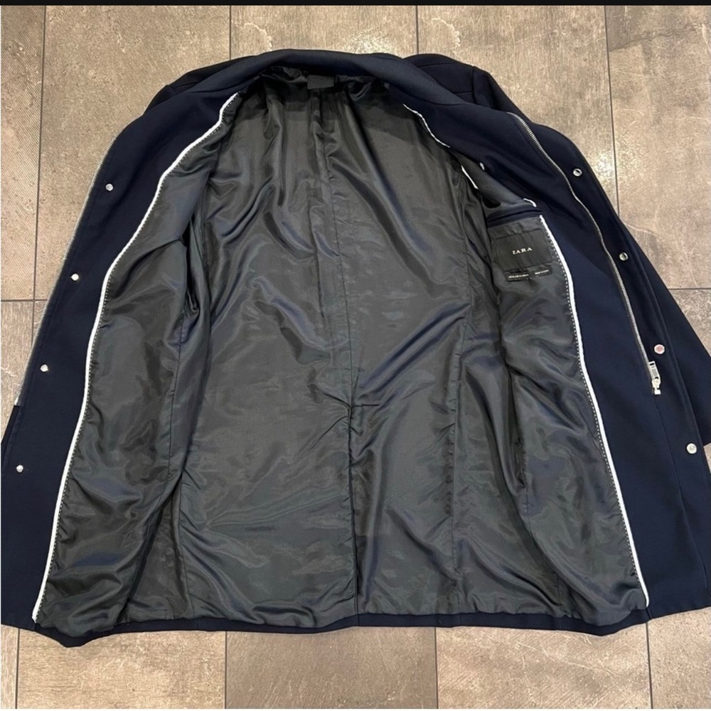 Zara Men's Navy Blue Coat size (xl) euro 44, like new - Picture 7 of 10